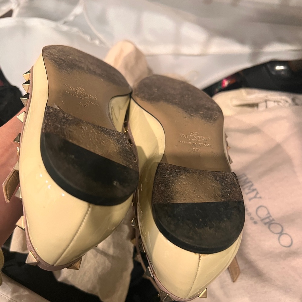 Valentino rock stud ivory flats with ankle strap - Picture 4 of 6